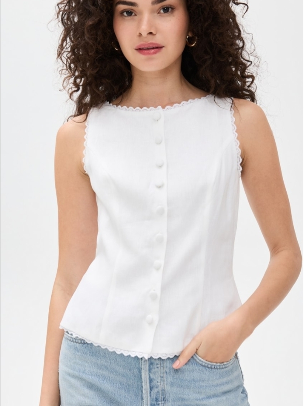 Reformation Amela Linen Top - Size 0